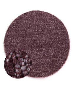 Round wool rug - Silvull burgundy - overzicht