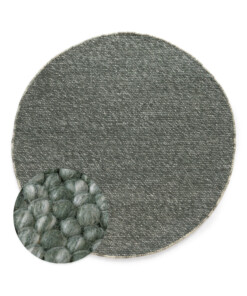 Round wool rug - Silvull green - overzicht