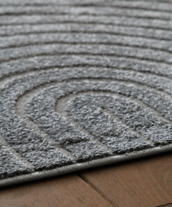 Scandinavian rug - Contour Curve grey - close up, thumbnail