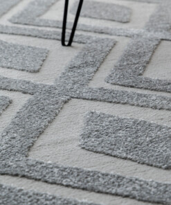 Scandinavian Rug - Contour Diamond Grey - close up, thumbnail
