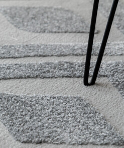 Scandinavian Rug - Contour Diamond Grey - close up, thumbnail