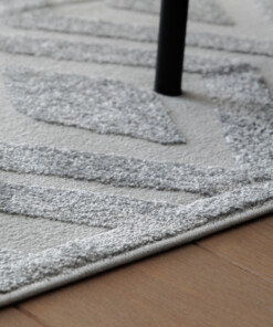 Scandinavian Rug - Contour Diamond Grey - close up, thumbnail