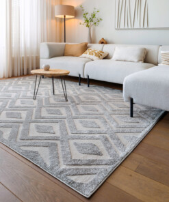 Scandinavian Rug - Contour Diamond Grey - sfeer