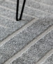 Round Scandinavian rug - Contour Edge grey - close up, thumbnail