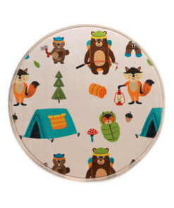 Round play mat - Pluffy Forest animals multi - overzicht