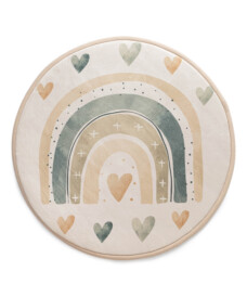 Round play mat - Pluffy Heart cream/multi - overzicht, thumbnail