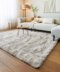 Square velvet rug - Posh light silver - sfeer
