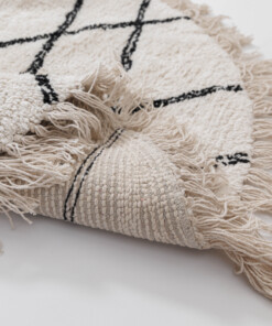 Round bath mat - Ayla ivory - close up, thumbnail