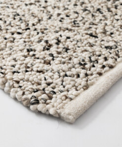 Wool rug - Bergull ivory/grey - close up, thumbnail