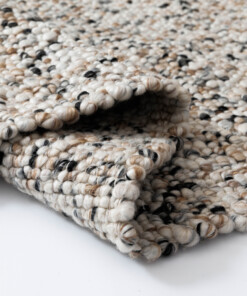Wool rug - Bergull ivory/grey - close up, thumbnail