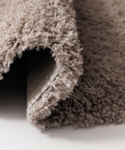 Round thick rug - Cozy Shaggy beige - close up, thumbnail