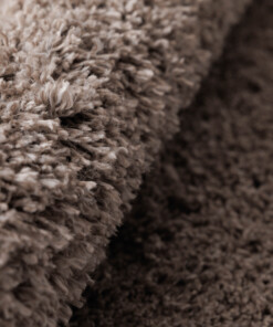 Round thick rug - Cozy Shaggy beige - close up, thumbnail