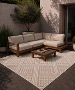 Outdoor jute rug​ - Dunor Vex natural/white - sfeer