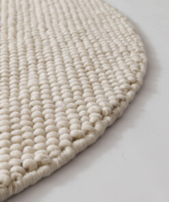 Round wool rug - Fjell white - close up