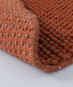 Round wool rug - Fjell terracotta - close up, thumbnail