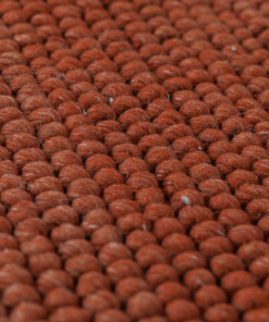 Round wool rug - Fjell terracotta - close up, thumbnail