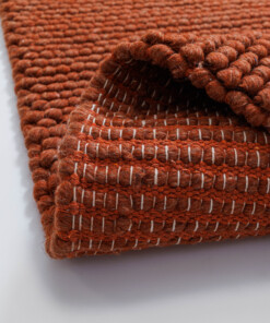 Wool rug - Fjell terracotta - close up, thumbnail