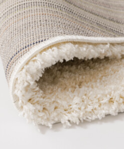 Round thick rug - Shaggy Grand cream - close up, thumbnail