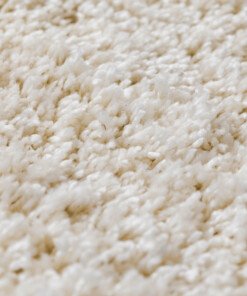 Round thick rug - Shaggy Grand cream - close up, thumbnail