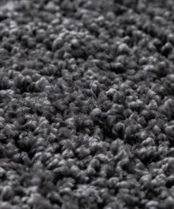 Round thick rug - Shaggy Grand dark grey - close up, thumbnail