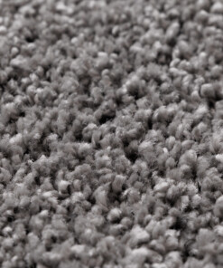 Round thick rug - Shaggy Grand light grey - close up, thumbnail