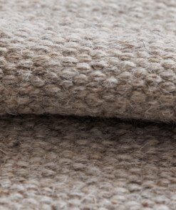 Round wool rug - Grund grey - close up, thumbnail