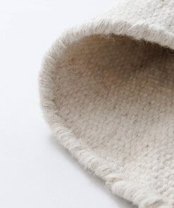 Round wool rug - Grund ivory - close up, thumbnail