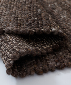 Wool rug - Heimur brown/natural - close up, thumbnail