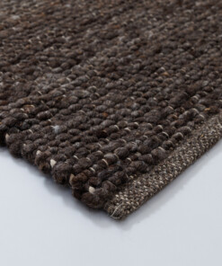 Wool rug - Heimur brown/natural - close up, thumbnail