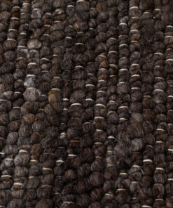 Wool rug - Heimur brown/natural - close up, thumbnail