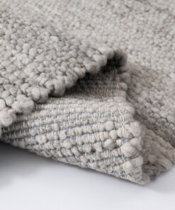 Wool rug - Heimur grey/natural - close up, thumbnail