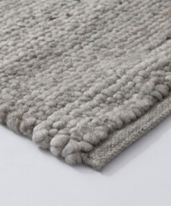 Wool rug - Heimur grey/natural - close up, thumbnail