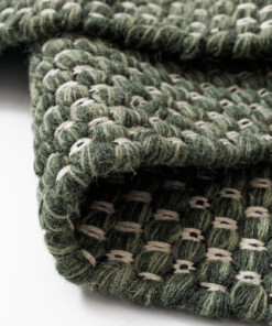 Wool rug - Huldra green - close up, thumbnail
