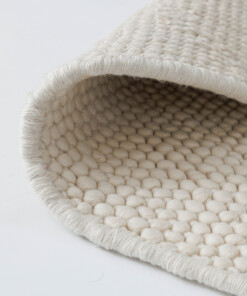 Round wool rug - Løkke ivory - close up