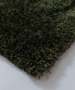Shaggy rug - Meadow olive green - close up, thumbnail