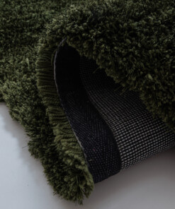 Shaggy rug - Meadow olive green - close up, thumbnail