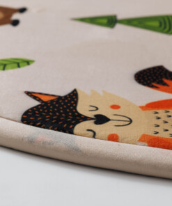 Round play mat - Pluffy Forest animals multi - close up, thumbnail