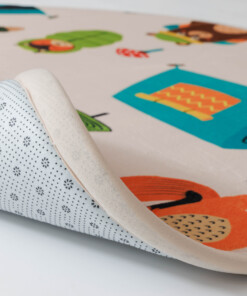 Round play mat - Pluffy Forest animals multi - close up