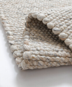 Wool rug - Silvull beige - close up, thumbnail