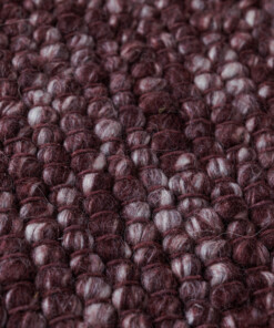 Round wool rug - Silvull burgundy - close up, thumbnail