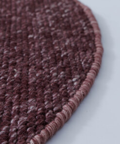 Round wool rug - Silvull burgundy - close up, thumbnail