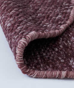 Round wool rug - Silvull burgundy - close up, thumbnail
