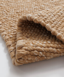 Wool rug - Silvull cognac - close up, thumbnail