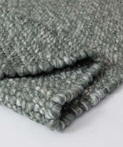 Wool rug - Silvull green - close up, thumbnail