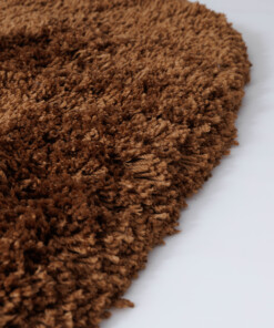 Shaggy rug organic - Sveve cognac - close up, thumbnail