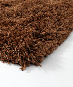 Shaggy rug - Sveve cognac - close up, thumbnail