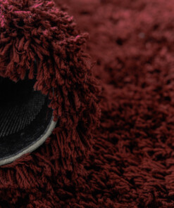 Shaggy rug organic - Sveve burgundy - close up, thumbnail