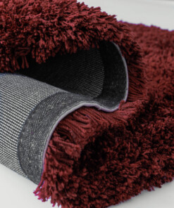 Shaggy rug organic - Sveve burgundy - close up, thumbnail