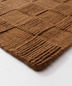 Wool rug - Tavle cognac - close up, thumbnail