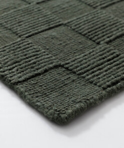 Wool rug - Tavle green - close up, thumbnail